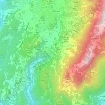 Mapa topográfico Faida, altitud, relieve
