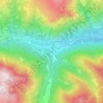 Mapa topográfico Frere, altitud, relieve