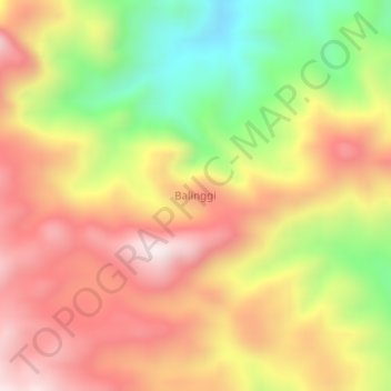 Mapa topográfico Balinggi, altitud, relieve