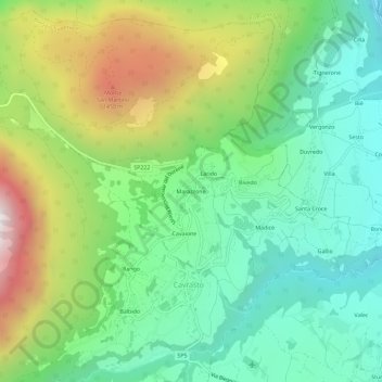 Mapa topográfico Marazzone, altitud, relieve
