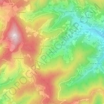 Mapa topográfico La Triche, altitud, relieve