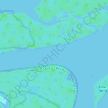 Mapa topográfico Southern Moreton Bay Islands, altitud, relieve