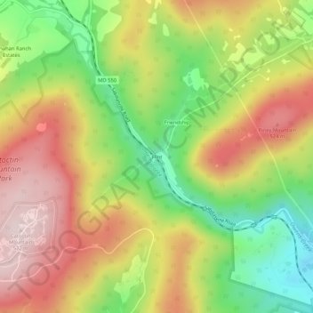 Mapa topográfico Flint, altitud, relieve