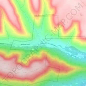 Mapa topográfico Elk Grove, altitud, relieve