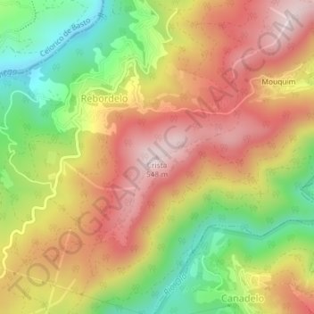 Mapa topográfico Crista, altitud, relieve