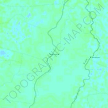 Mapa topográfico Guarumal, altitud, relieve