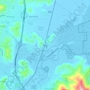 Mapa topográfico Gallinas, altitud, relieve
