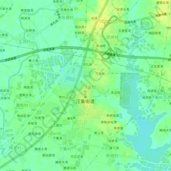 Mapa topográfico 坡下湾, altitud, relieve