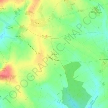 Mapa topográfico Meung, altitud, relieve