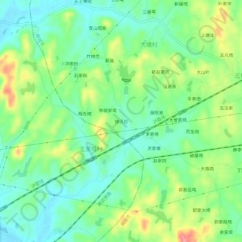 Mapa topográfico 钟贝珍, altitud, relieve