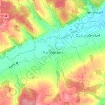 Mapa topográfico Mariakirchen, altitud, relieve