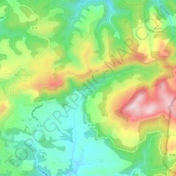 Mapa topográfico Laval, altitud, relieve