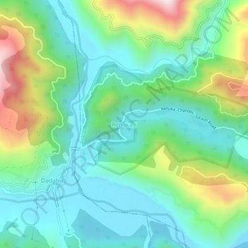Mapa topográfico Renuka Ji, altitud, relieve
