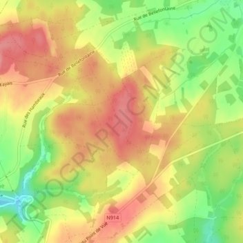 Mapa topográfico Ronchy, altitud, relieve