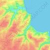 Mapa topográfico Borthélo, altitud, relieve
