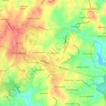 Mapa topográfico The Hemlocks, altitud, relieve