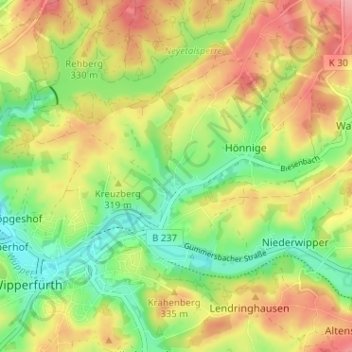 Mapa topográfico Harhausen, altitud, relieve