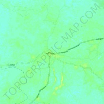 Mapa topográfico Nabiganj, altitud, relieve