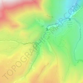 Mapa topográfico Нарзан глазной, altitud, relieve