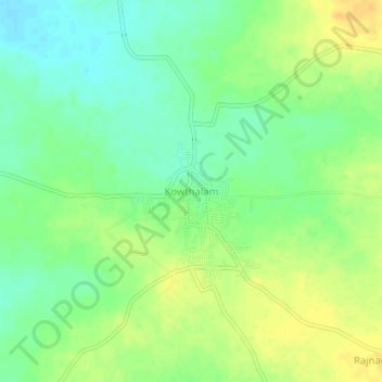 Mapa topográfico Kowthalam, altitud, relieve