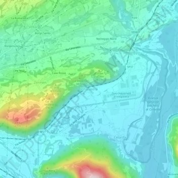Mapa topográfico Villapaiera, altitud, relieve