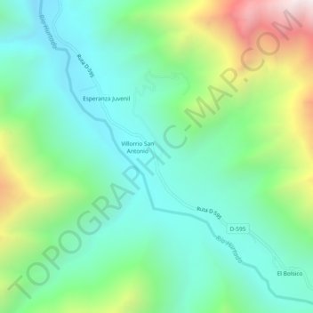 Mapa topográfico Las Breas, altitud, relieve