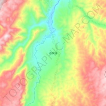 Mapa topográfico 母享镇, altitud, relieve