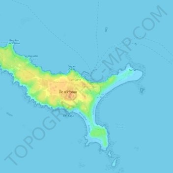Mapa topográfico Le Village, altitud, relieve
