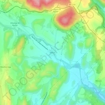 Mapa topográfico Nestar, altitud, relieve