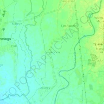Mapa topográfico Concepcion, altitud, relieve