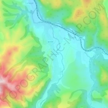 Mapa topográfico Bologa, altitud, relieve