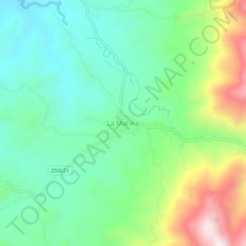 Mapa topográfico La Marina, altitud, relieve