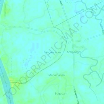 Mapa topográfico Pangascasan, altitud, relieve
