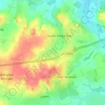 Mapa topográfico Moor, altitud, relieve