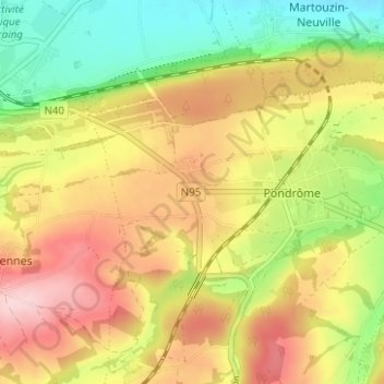 Mapa topográfico Le Tilleul, altitud, relieve