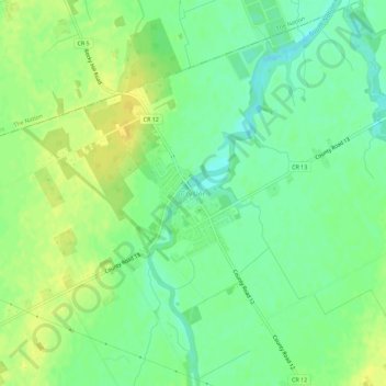 Mapa topográfico Crysler, altitud, relieve