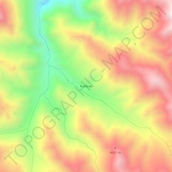 Mapa topográfico Rumbak, altitud, relieve