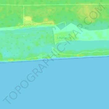 Mapa topográfico Groguida, altitud, relieve