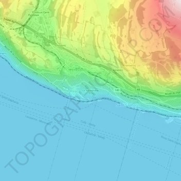 Mapa topográfico Le Monteiller, altitud, relieve