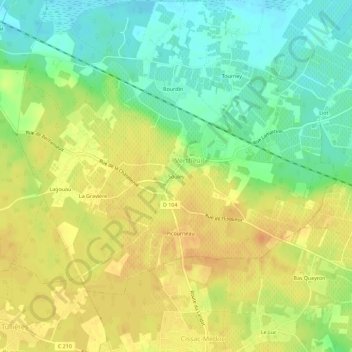 Mapa topográfico Souley, altitud, relieve