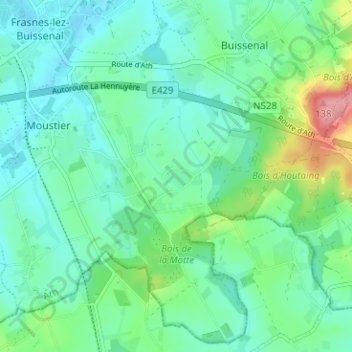 Mapa topográfico Les Communes, altitud, relieve