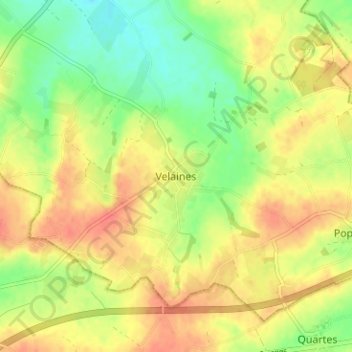 Mapa topográfico Velaines, altitud, relieve