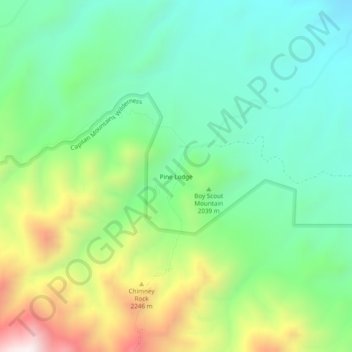 Mapa topográfico Pine Lodge, altitud, relieve