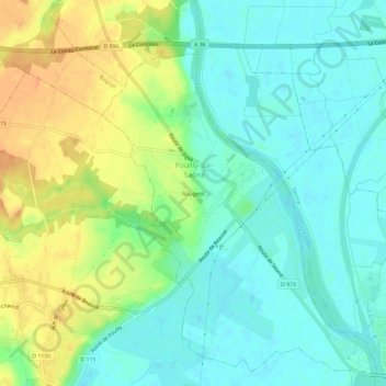 Mapa topográfico Rougeot, altitud, relieve