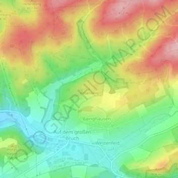 Mapa topográfico Wilsenberg, altitud, relieve