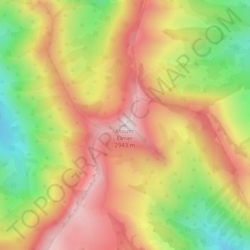 Mapa topográfico Mount Elmer, altitud, relieve