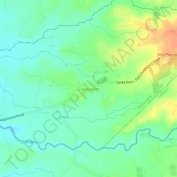 Mapa topográfico Liwayway, altitud, relieve