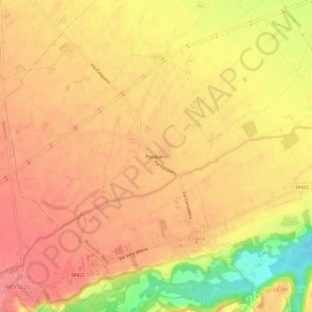 Mapa topográfico Pasquero, altitud, relieve