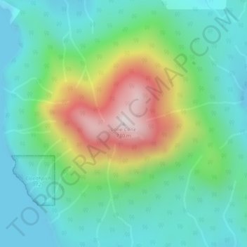 Mapa topográfico Lone Cone, altitud, relieve