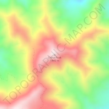 Mapa topográfico China Peak, altitud, relieve